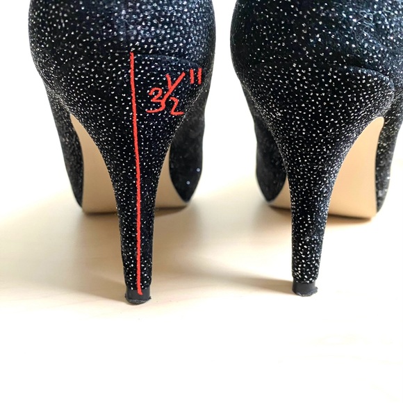 Madden Girl Black Glitter Heels - Size 8.5 Women's - Picture 10 of 14